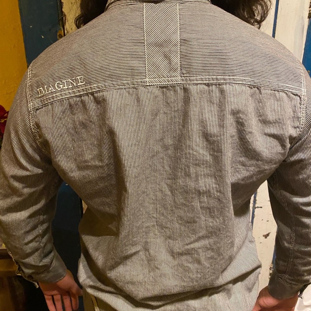 John Lennon Yoko Ono Imagine Button-down shirt. Size L.